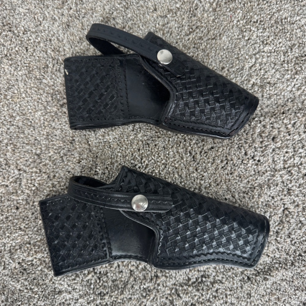 Don Hume Vintage Black Basketweave Leather Holster Set H703 No 10 5 & 5-L